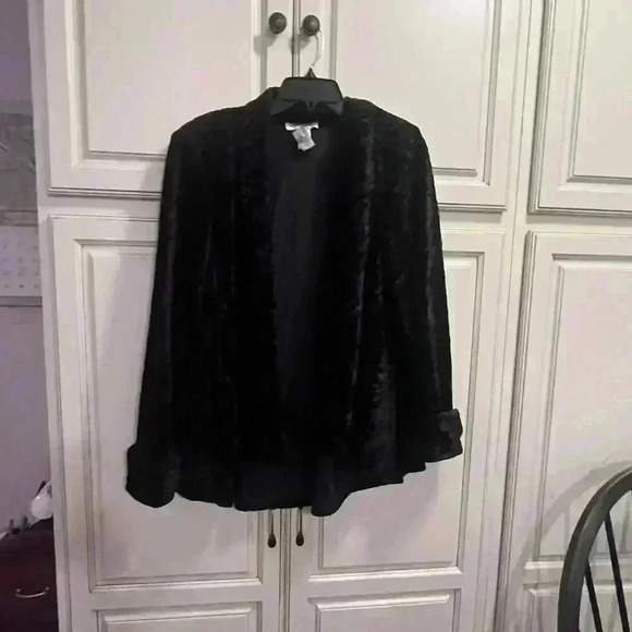 Connected Apparel Dark Brown Black Faux Fur Lightweight Swing Jacket Size Large‎ - Picture 6 of 9